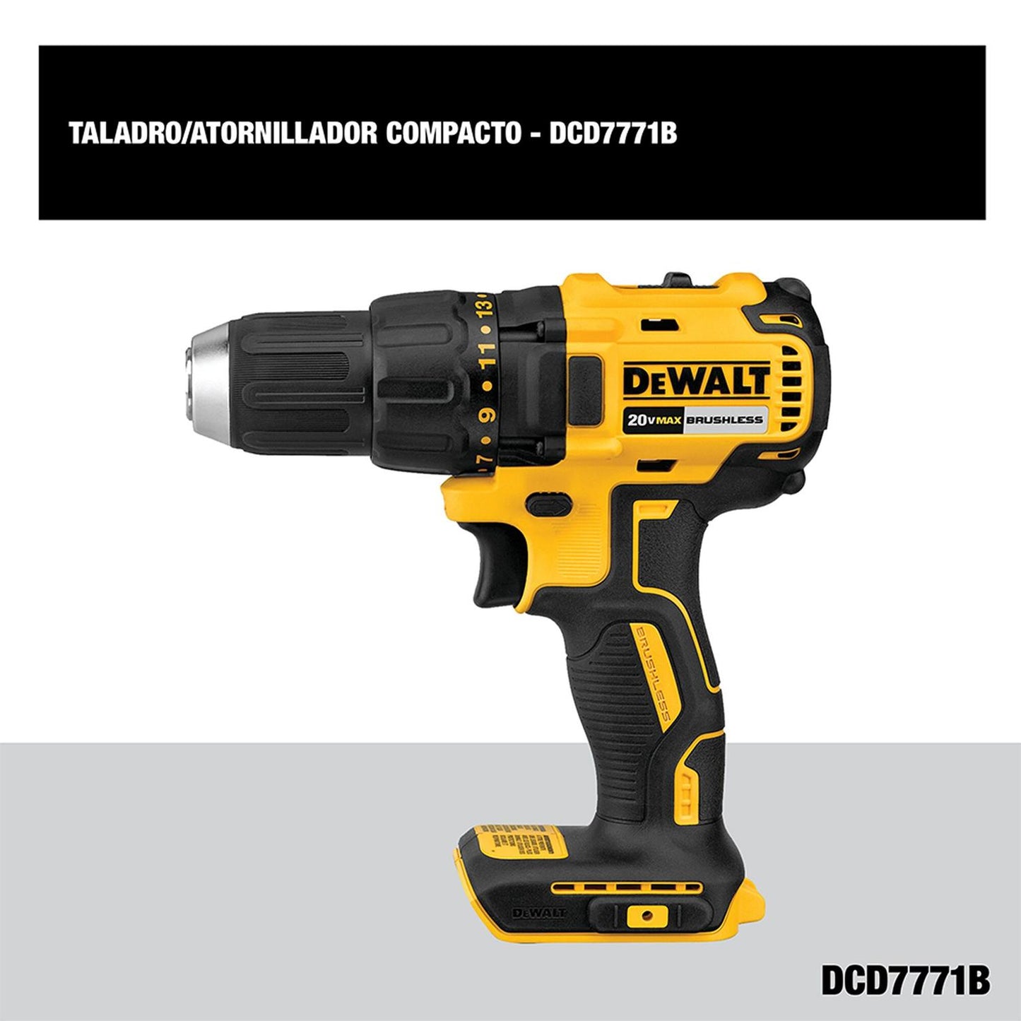 Taladro Atornillador 1/2'' 20V Max. Sin Batería - DeWALT - Herram.cl