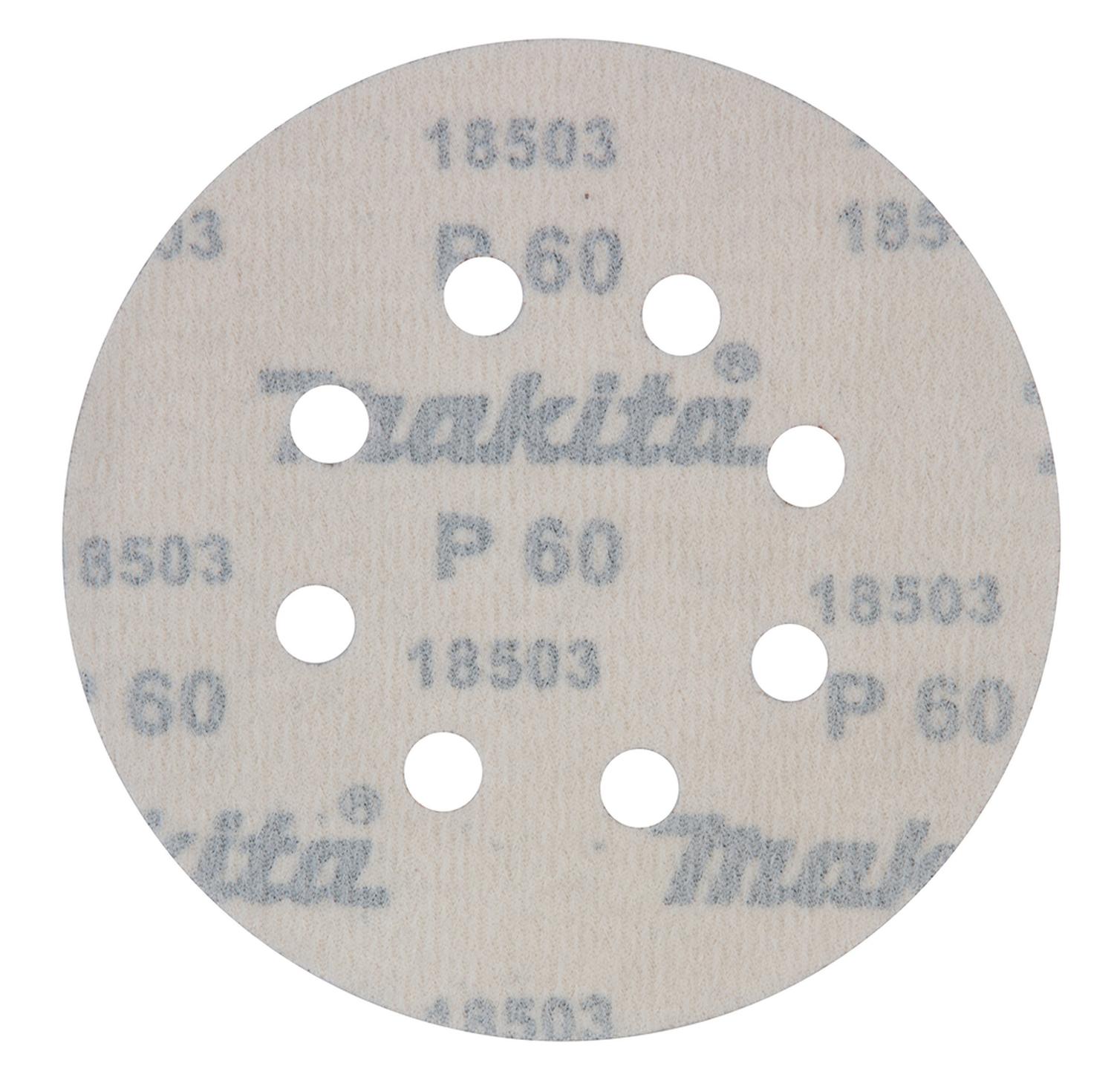 10 Discos Lija Con Velcro 125mm G60 Makita D - 65822 - Herram.cl