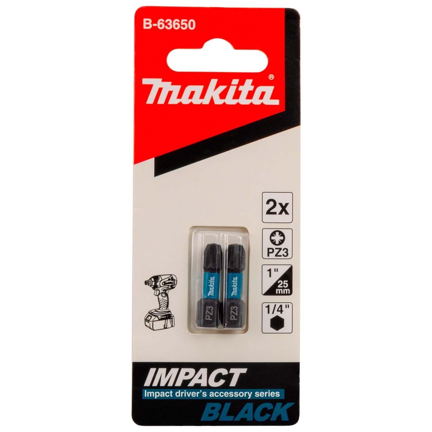 Punta Impact Black PZ3 - 25mm 2 Pzas - Makita - Herram.cl