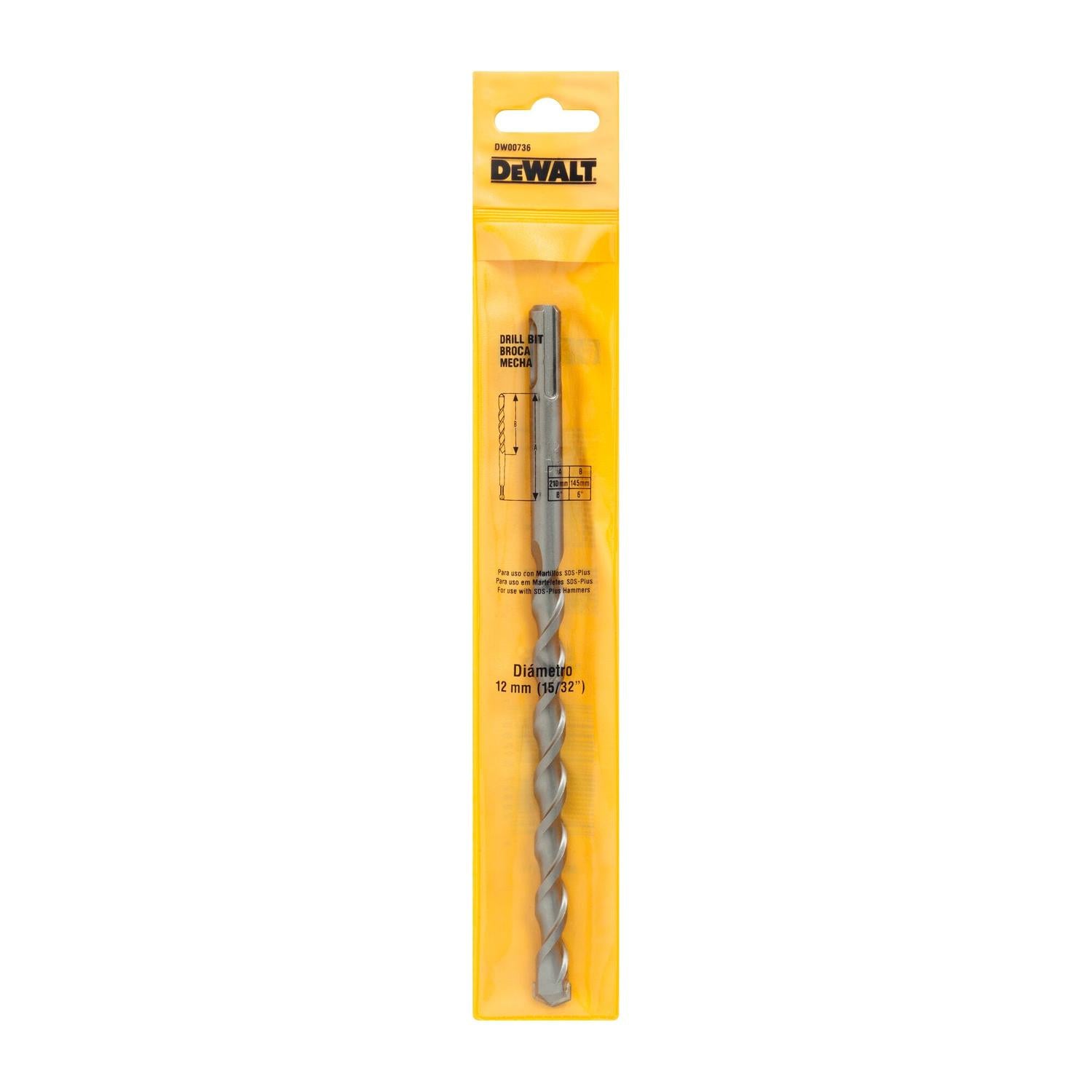Broca SDS - Plus 12x150x200mm - DeWALT - Herram.cl