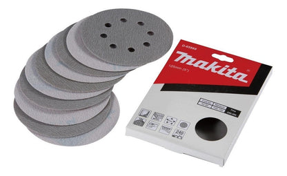 Pack 10 Discos Lija Con Velcro 125mm G240 - Makita - Herram.cl