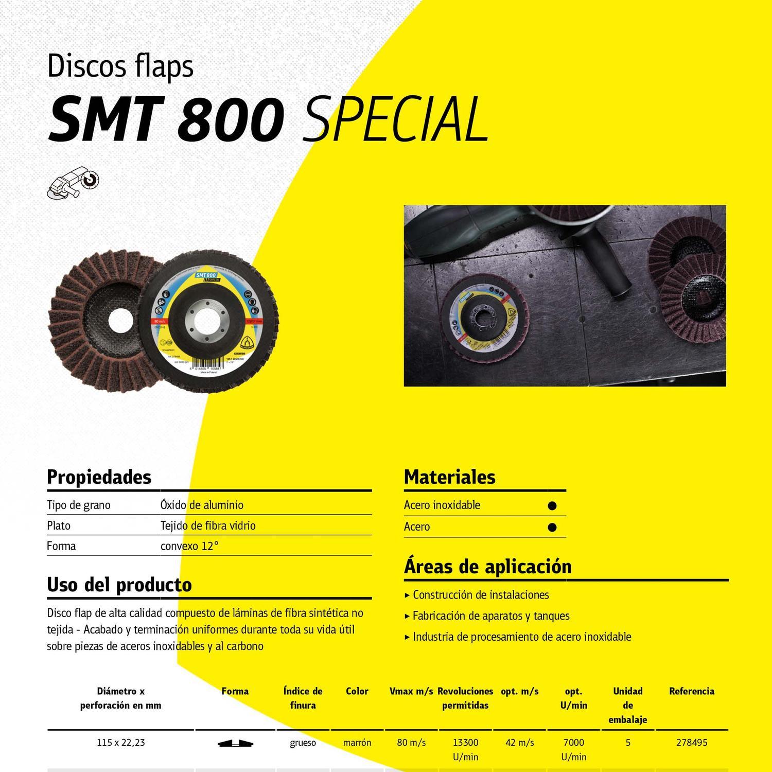 Disco Fibra Sintetica SMT 800 4 - 1/2'' Muy Fino - Klinsgpor - Herram.cl