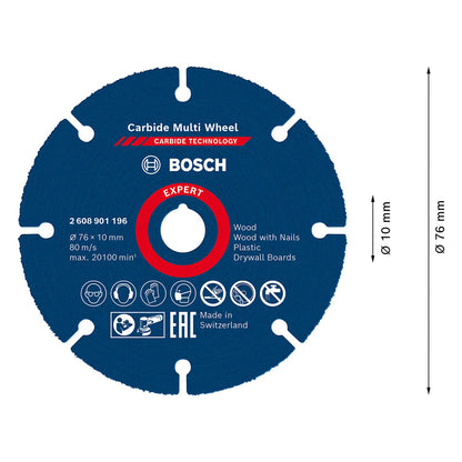 Disco De Corte Expert Carbide Multi Wheel 76mm (3'') Bosch - Herram.cl