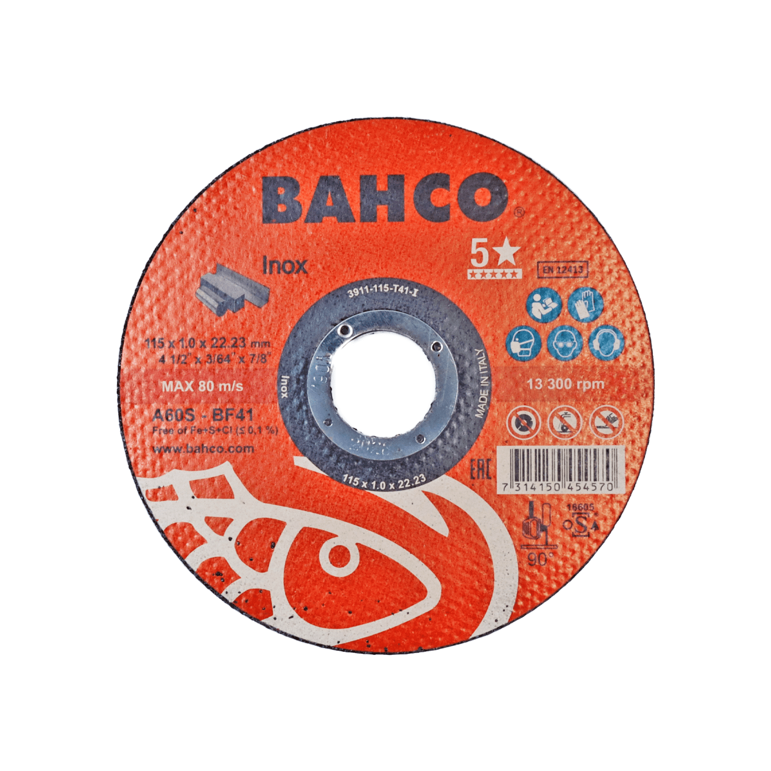 Pack 25 Discos Abrasivos 4 1/2'' Inox – Bahco - Herram.cl