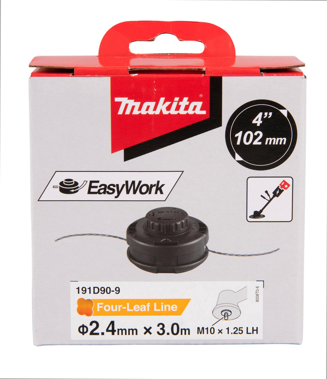 Cabezal nylon Auto B&F M10 X 1,25 LH 4'' 2,4mm X 3m Makita - Herram.cl