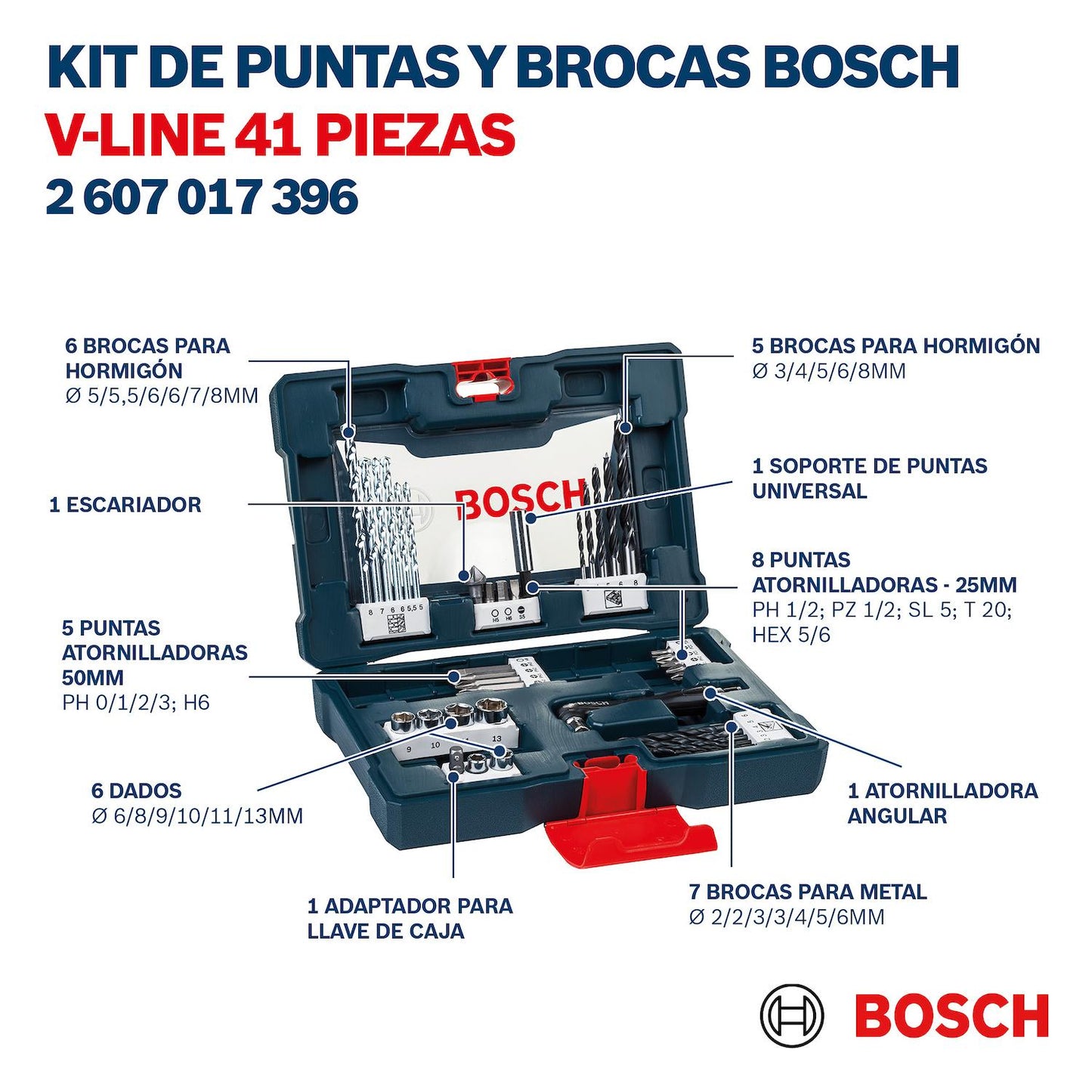 Set Puntas y Brocas V - Line 41 Pzas - Bosch - Herram.cl