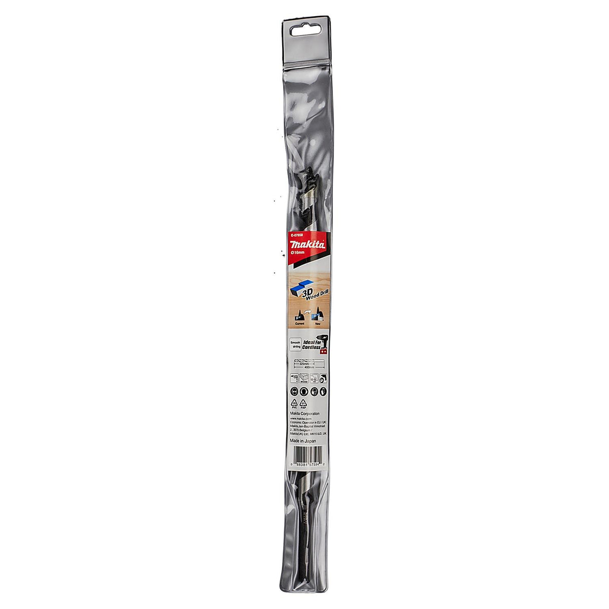 Broca Auger 3D para Madera 16x400mm Makita E-07858 - Herram.cl