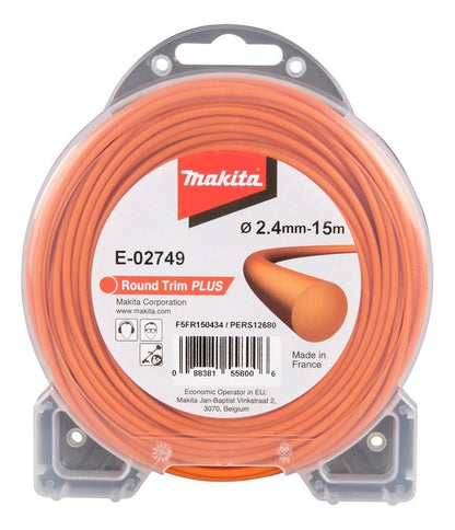 Hilo Nylon Redondo 2.4mmx15m Orilladora - Makita - Herram.cl