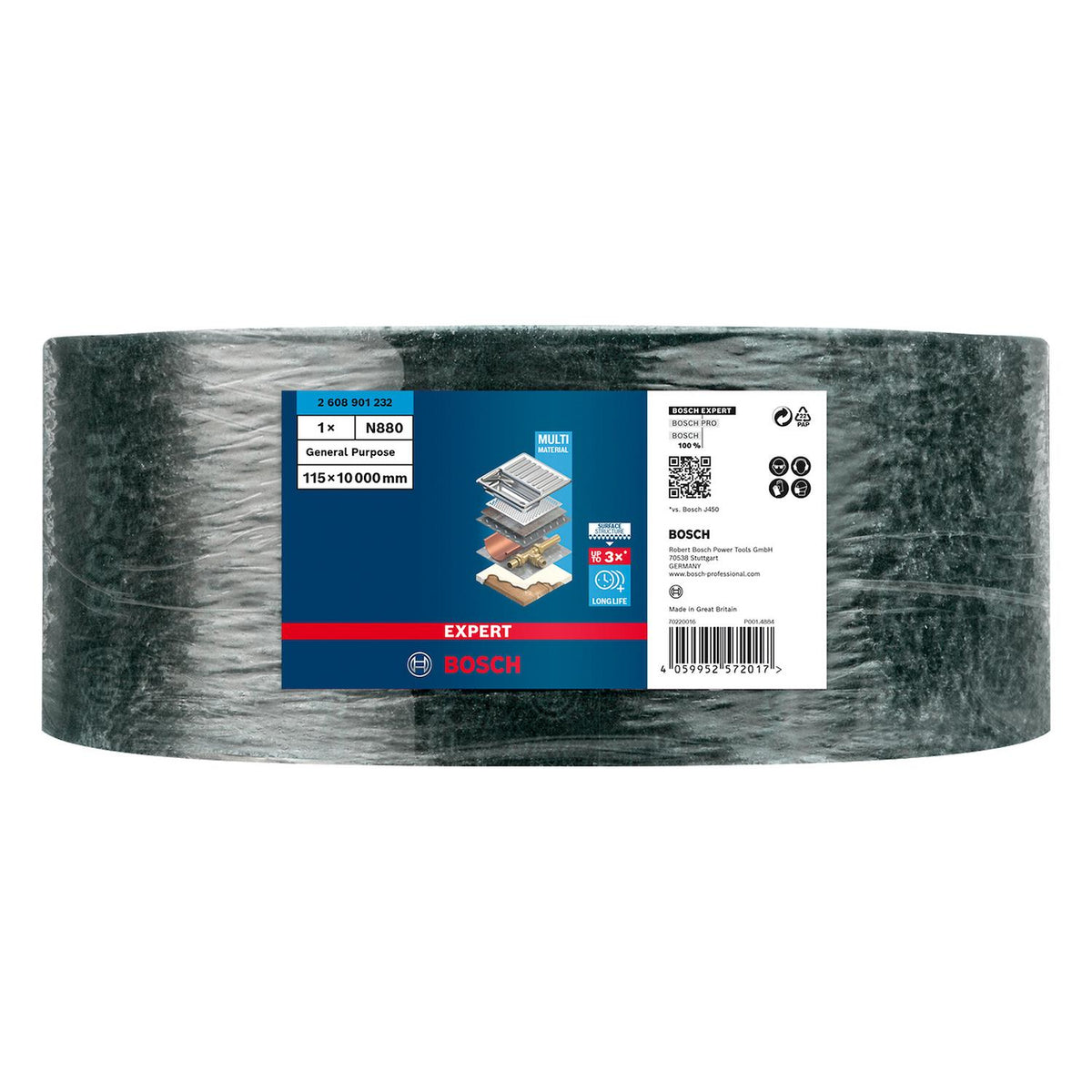 Rollo Vellón Expert N880 Metal 115mmx10m Muy Fino - Bosch - Herram.cl