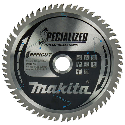 Disco De Sierra Efficut 6 1/2''x1,85x20mm 60 D - Makita - Herram.cl
