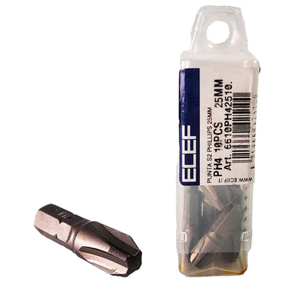 Pack 10 Puntas PHILLIPS PH4x25mm - ECEF - Herram.cl
