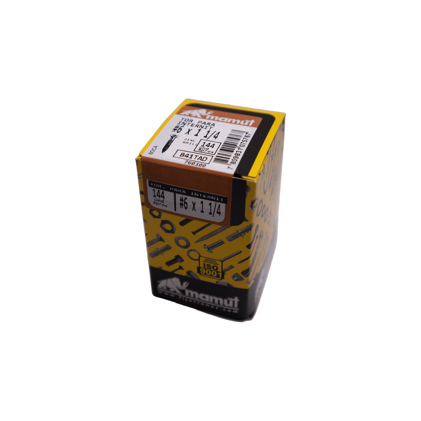 Tornillo Avell Fibro/Inter Zn  6 X 1 1/4''(144 U) - Mamut - Herram.cl