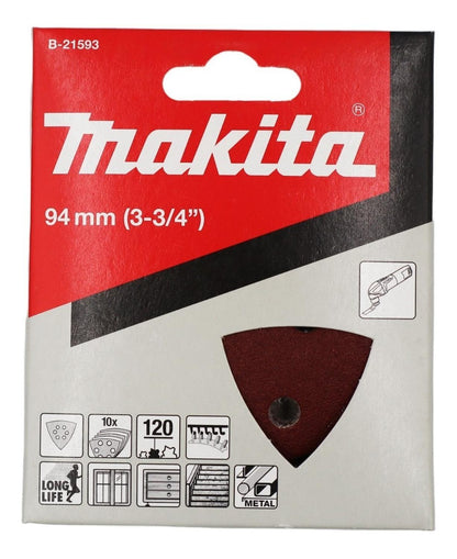 Pack 10 Lijas Con Velcro Triangular Madera G120 - Makita - Herram.cl