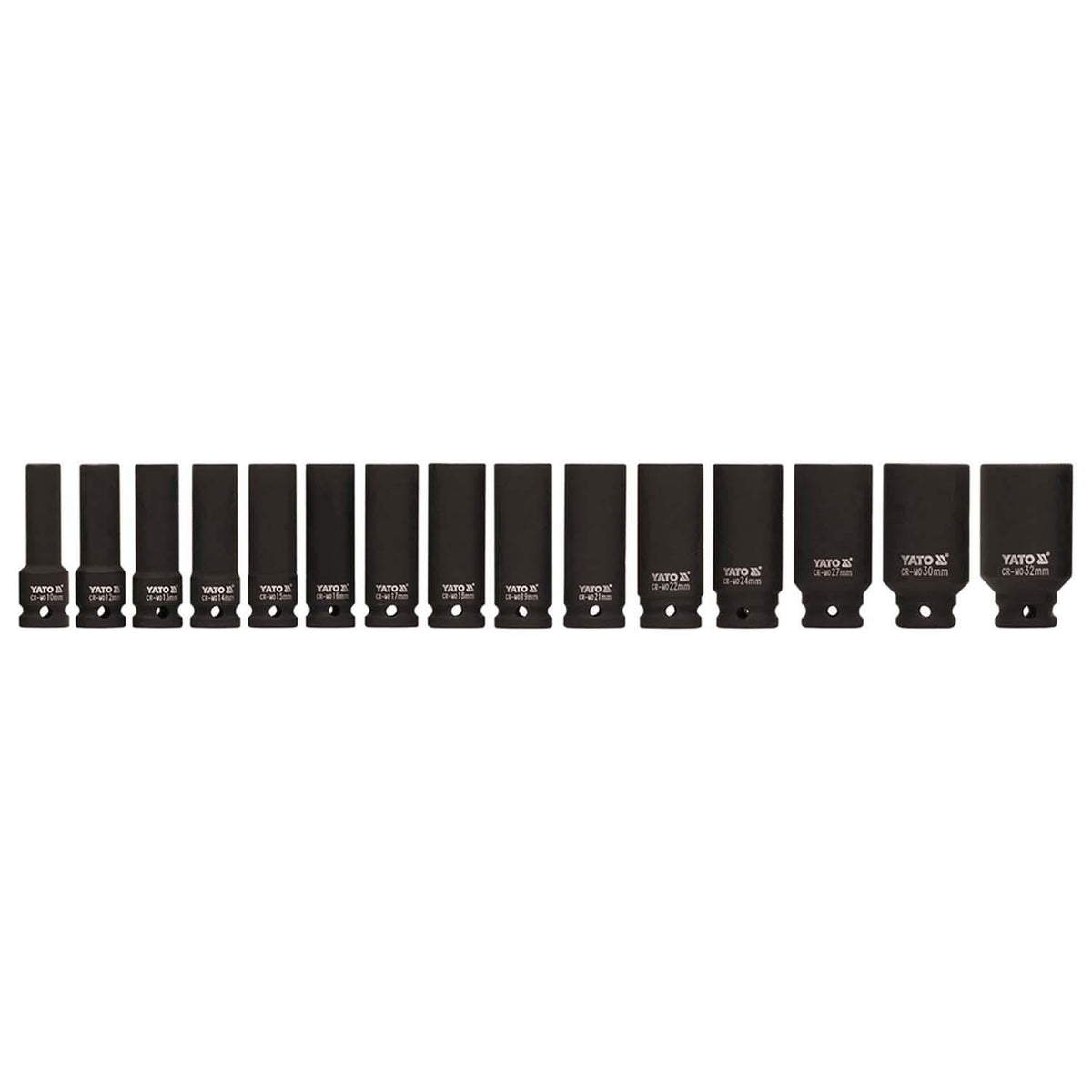 Juego de Dados de Impacto Largos 1/2'' 15 Pzas - Yato - Herram.cl