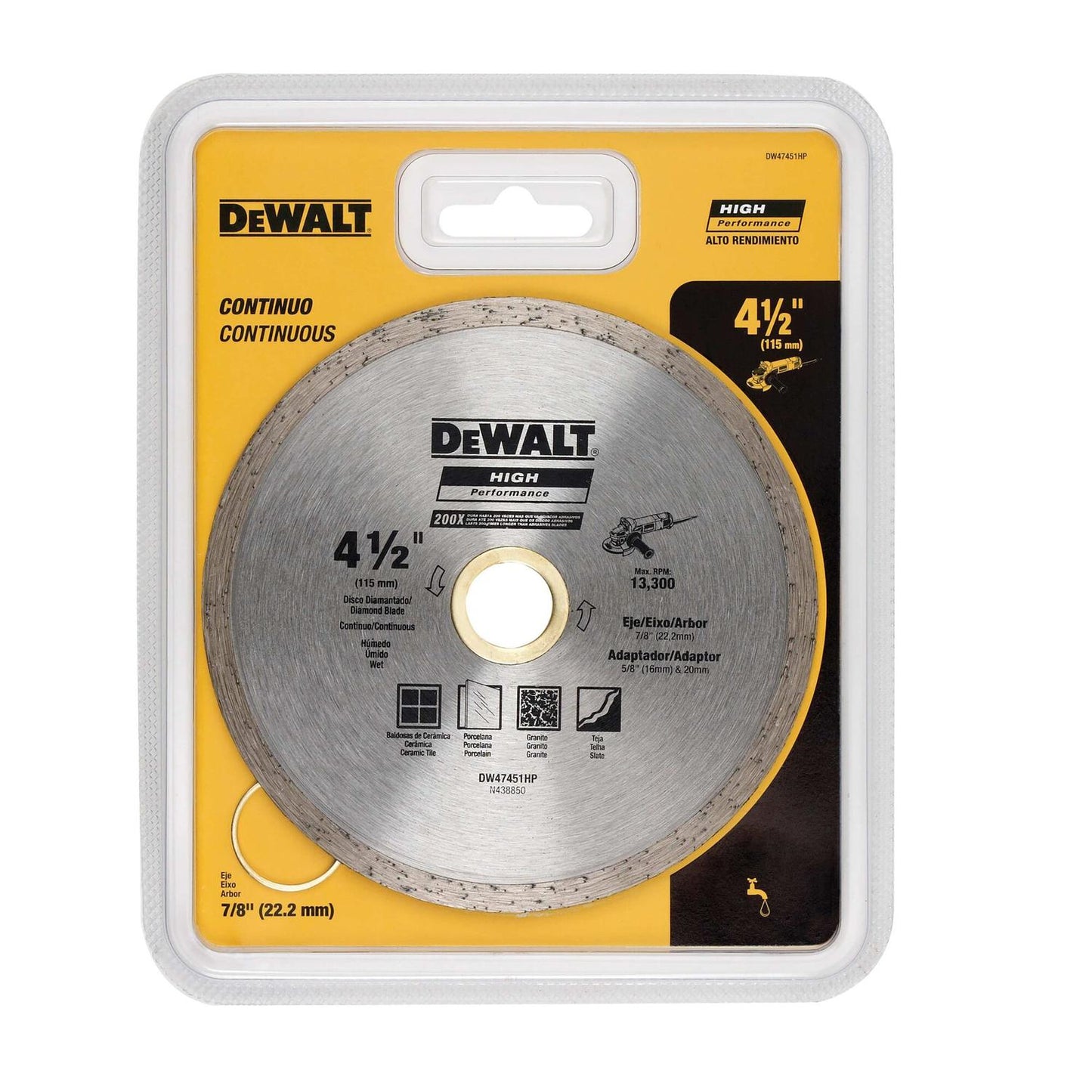 Disco Diamantado Continuo 4 - 1/2'' (115mm) - DeWALT - Herram.cl