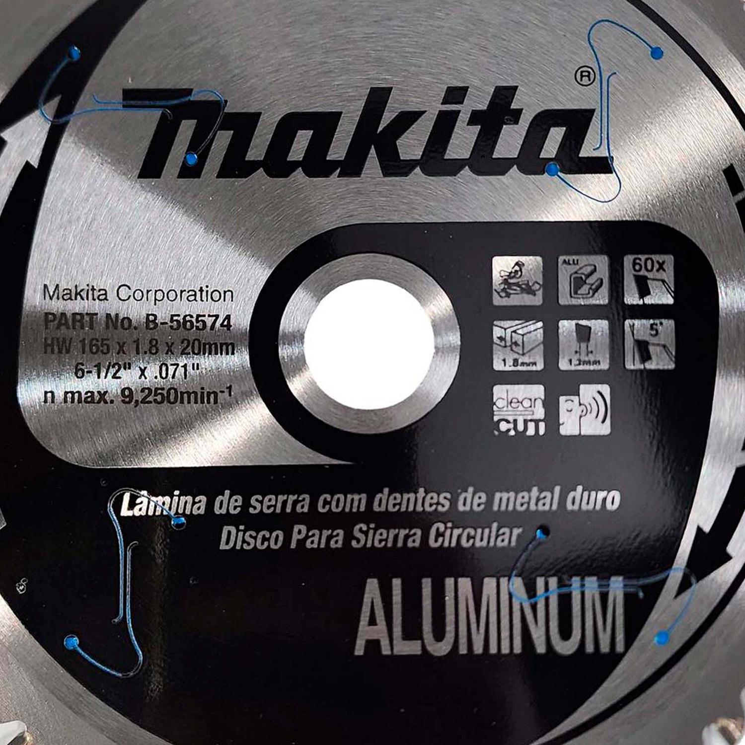 Disco De Sierra Efficut 165''x1,8x20mm 60D (Aluminio) - Makita - Herram.cl