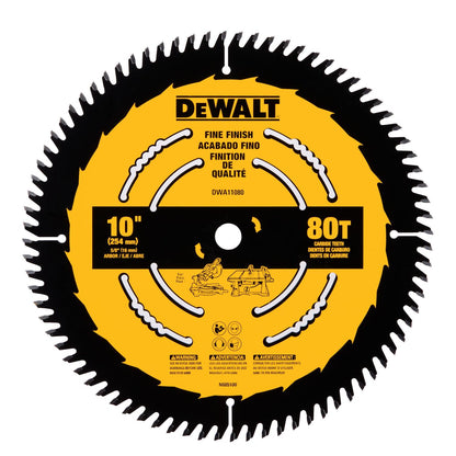 Disco De Sierra 10'' Eje 5/8'' 80 D (Corte Fino) - DeWalt - Herram.cl