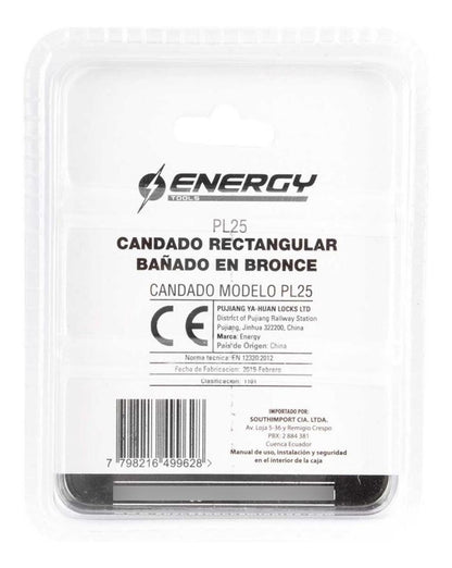 Candado De Bronce 25mm - Energy - Herram.cl