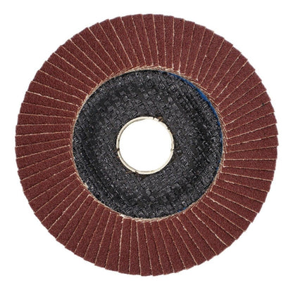 10 Discos Flap Metal 115mm (4 - 1/2) G120 Curvo Makta D - 63460 - Herram.cl