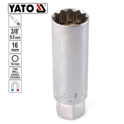 Dado para Bujía 12P Yato YT-38511 3/8'' 16mm Magnético CrV - Herram.cl