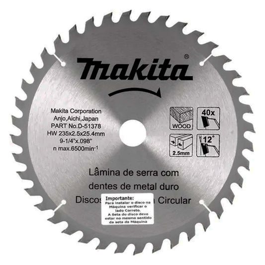 Disco de Sierra Circular 9 - 1/4''x1'' 40 D Madera - Makita - Herram.cl