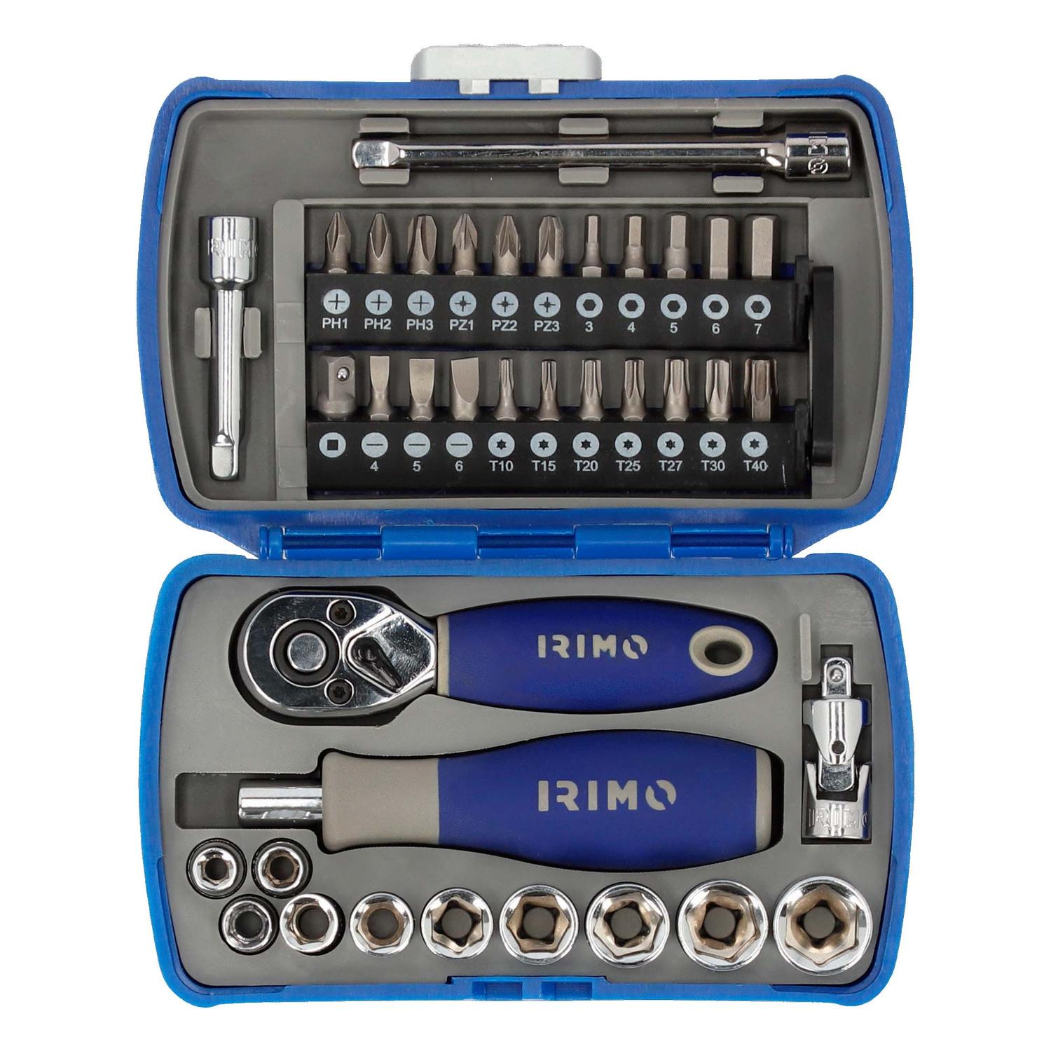 Juego De Dados y Puntas 1/4'' 37 Pzas - Irimo - Herram.cl