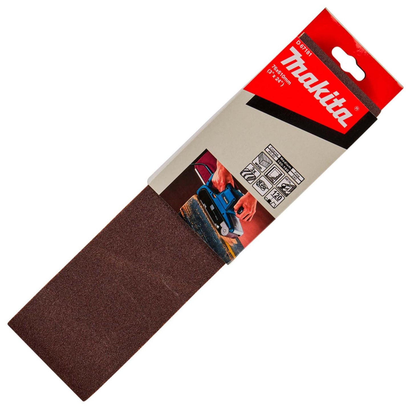Pack 3 Lijas De Banda 3x24'' (76x610mm) - Makita - Herram.cl
