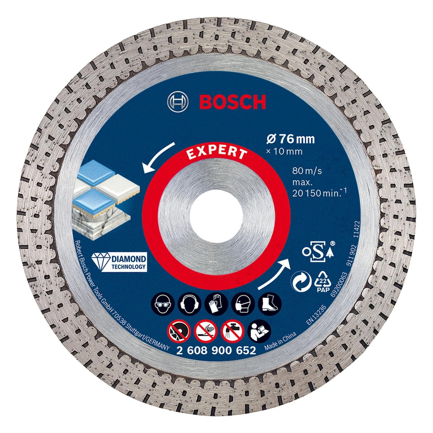 Disco Diamantado Expert Hard Ceramic (3'') 76x1,5x10mm - Bosch - Herram.cl