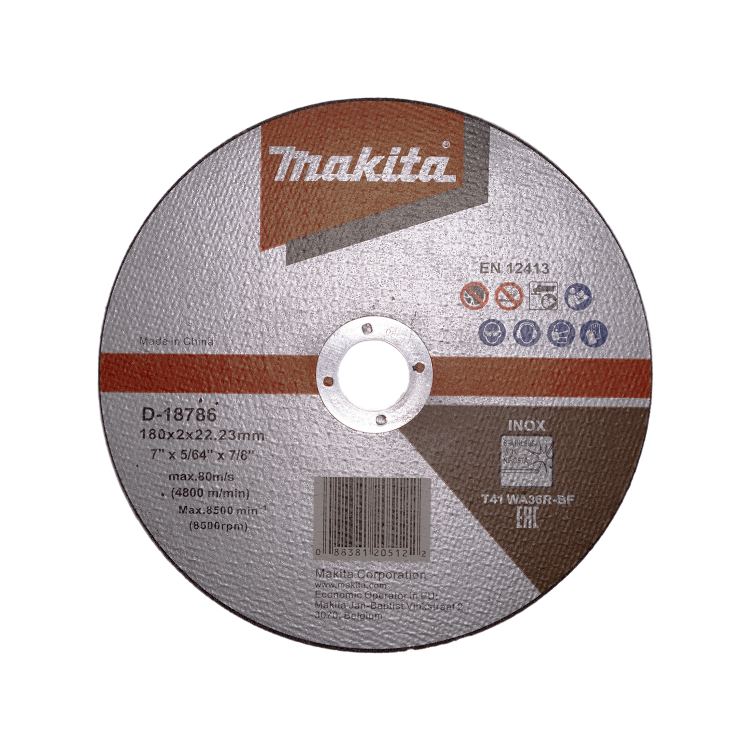 Disco de Corte Inox 7''x2mm WA36R - BF - Makita - Herram.cl