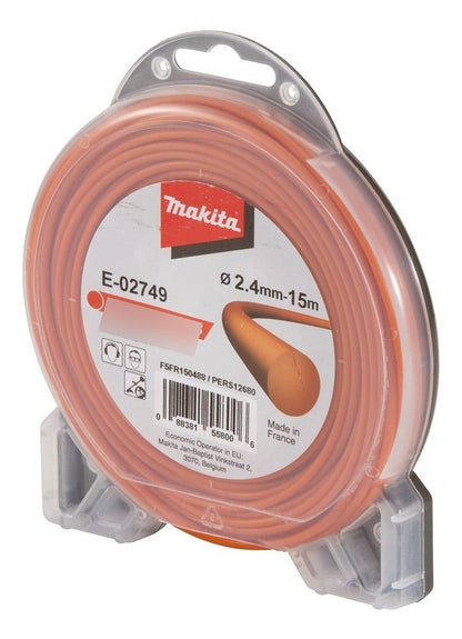 Hilo Nylon Redondo 2.4mmx15m Orilladora - Makita - Herram.cl