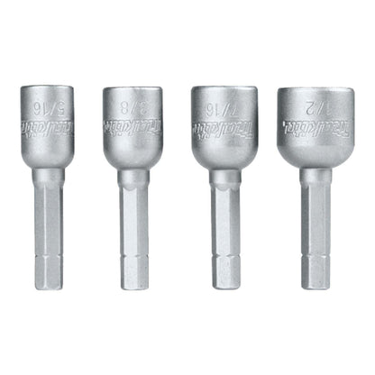 Set 4 Vasos Magnéticos 5/16'', 3/8'', 7/16'', 1/2'' - Makita - Herram.cl