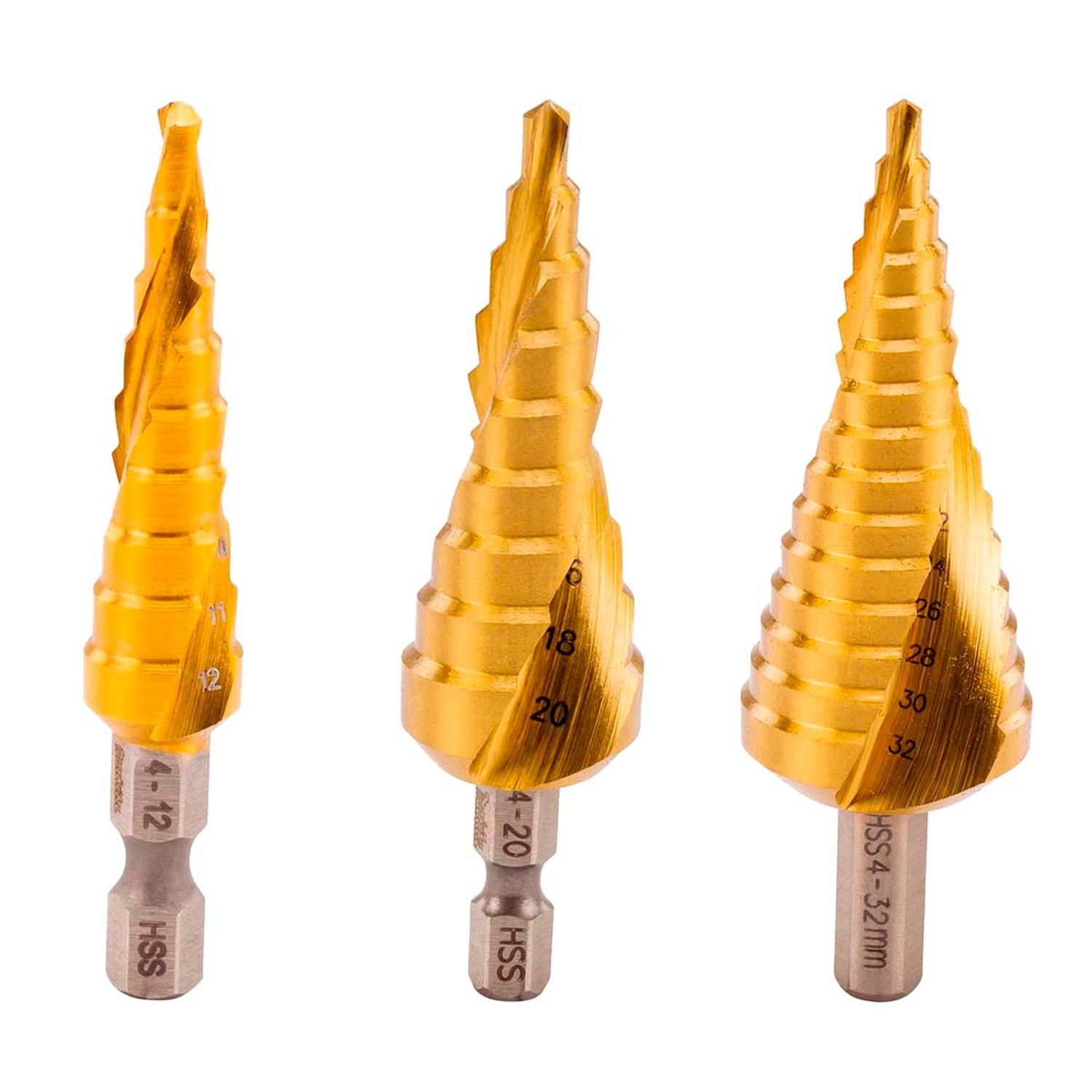 Set Brocas Escalonadas Espiral Titanium 3 PZAS. - Makita - Herram.cl