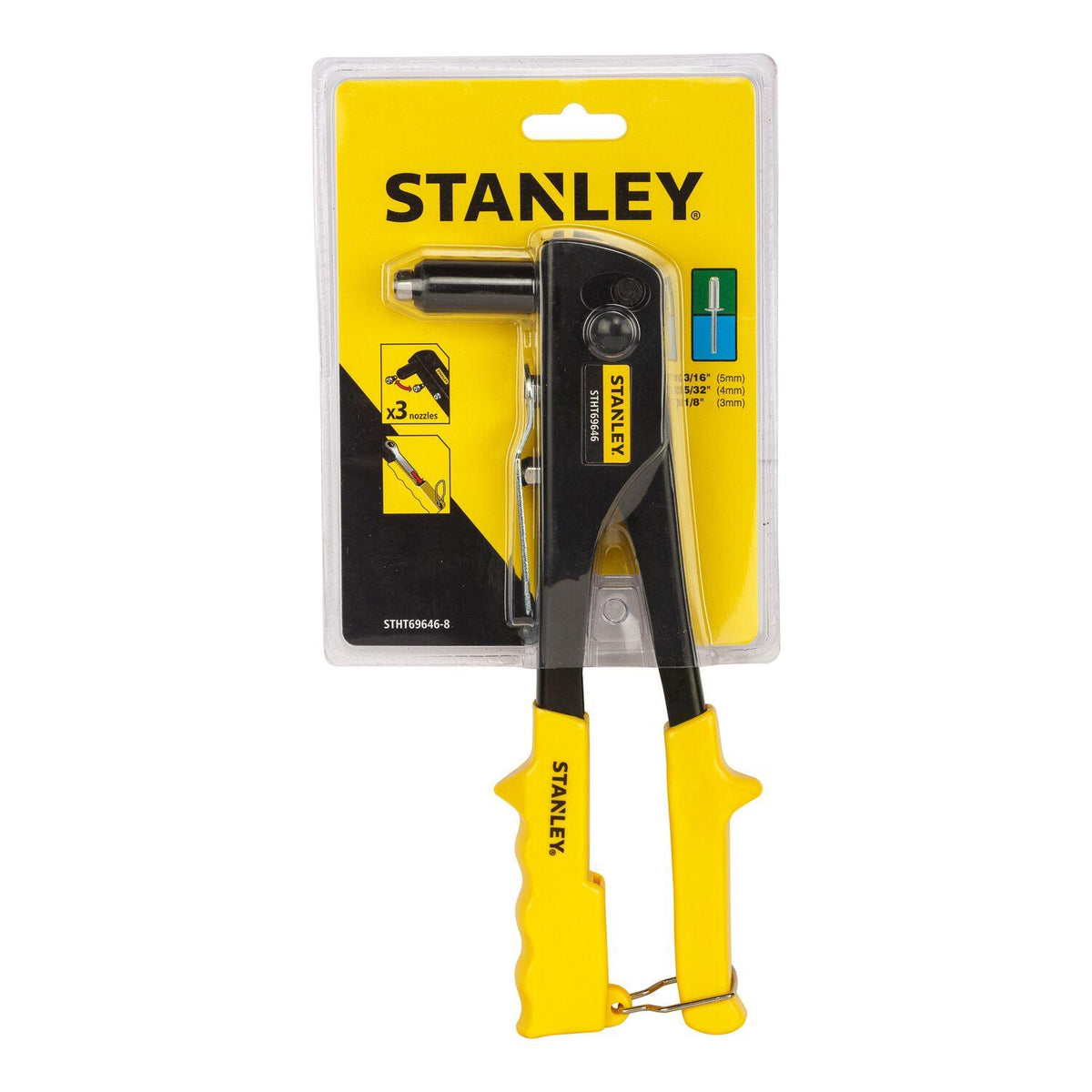 Remachadora Manual Stanley 69-646 3 Boquillas Trabajo Med. - Herram.cl