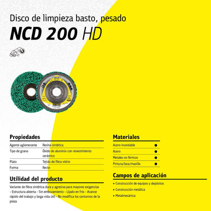 Disco de Limpieza NCD 200 HD 115mm Verde - Klingspor - Herram.cl