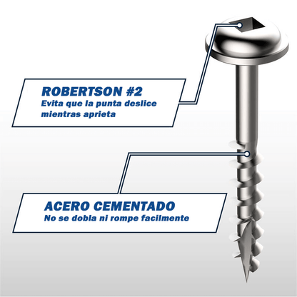 Tornillos Para Orificios Ocultos 1'' (500 und.) - Kreg - Herram.cl