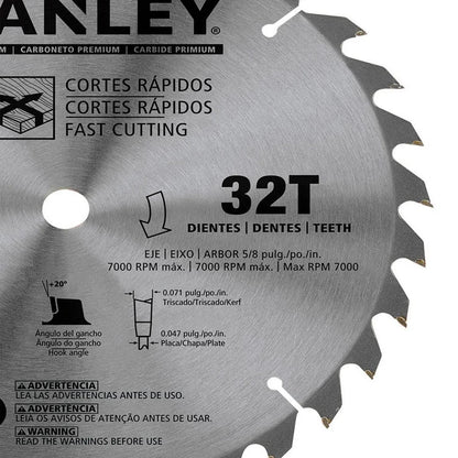Disco Sierra Madera 10'' 254mm 32D Stanley STA7740 - Herram.cl