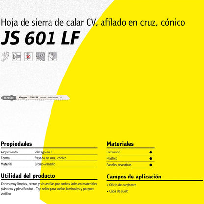 Hoja de Calar JS601 LF Laminados 100mm 5 Pzas. - Klingspor - Herram.cl