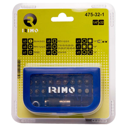 Juego de Puntas de 1/4'', 32 Pzas - Irimo - Herram.cl