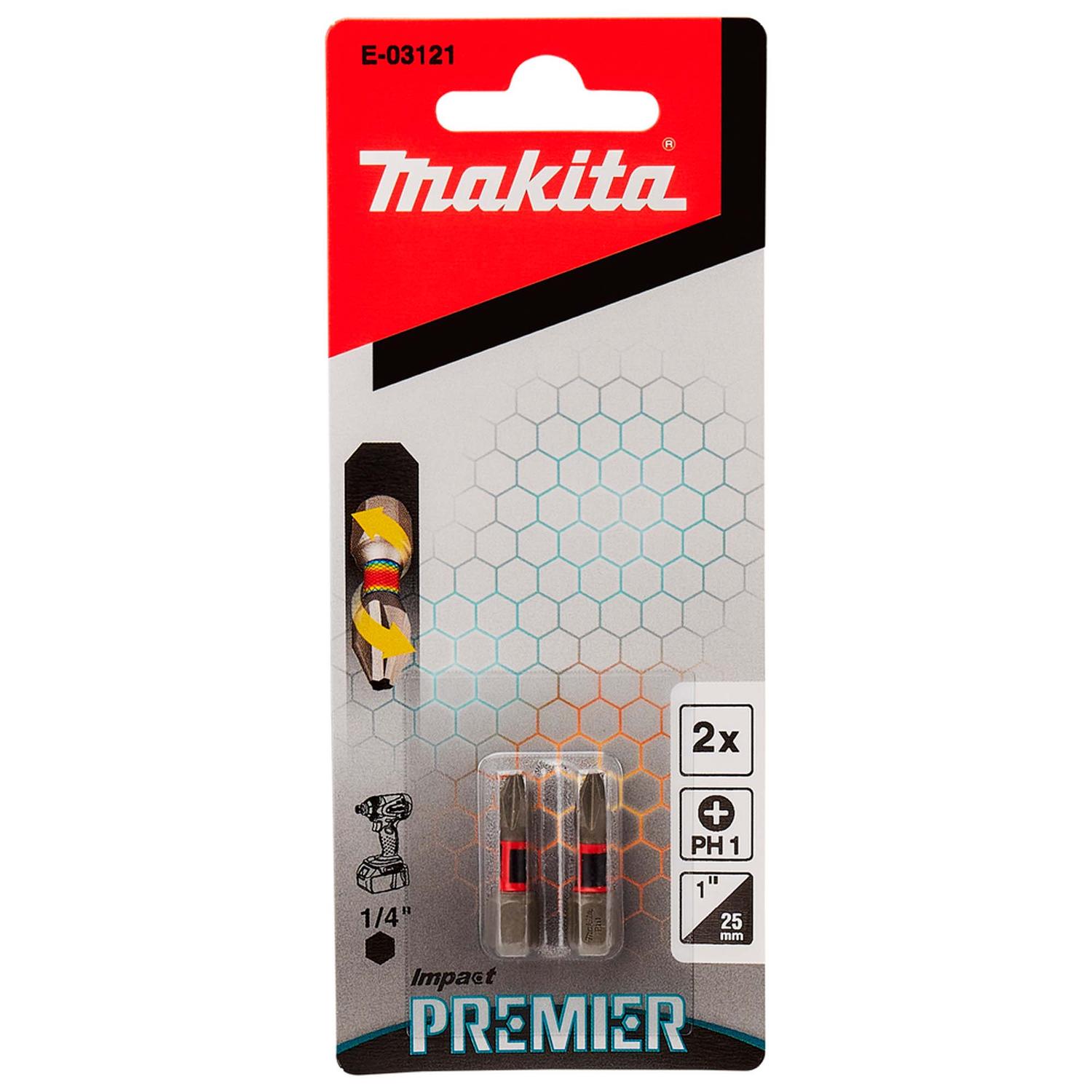 Puntas Impact Premier PH1 - 25mm 2 Pzas - Makita - Herram.cl