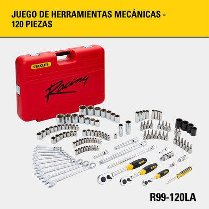 Set Stanley 120 Pzas 1/4'' 3/8'' 1/2'' R99-120LA - Herram.cl