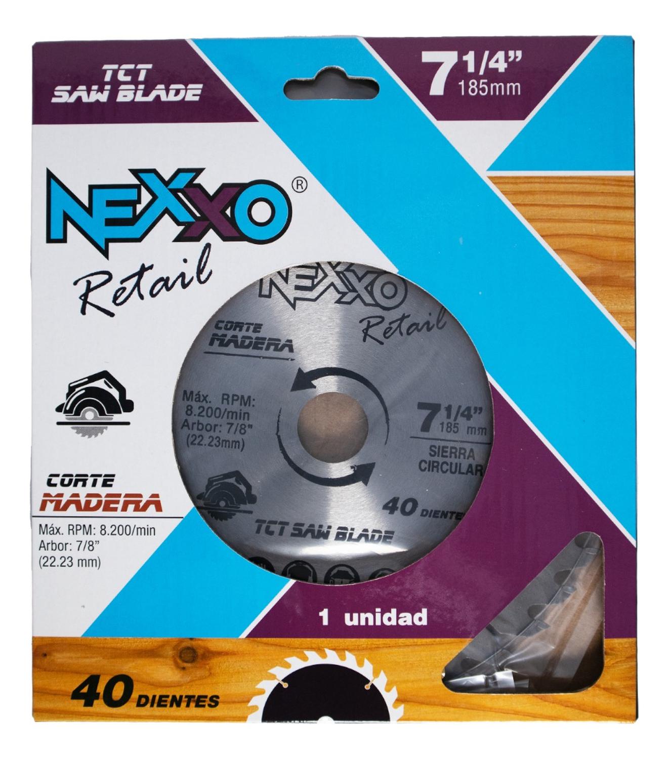 Disco Sierra Circular 7 1/4'' (185mm) 40 Dientes - Nexxo - Herram.cl