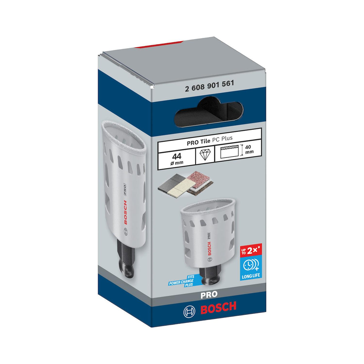 Copa Diamantada PRO Tile Power Change 44mm (1-3/4'') - Bosch - Herram.cl
