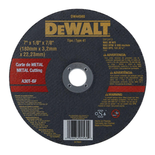 Disco De Corte Metal 7''x3x22,23mm - DeWalt - Herram.cl