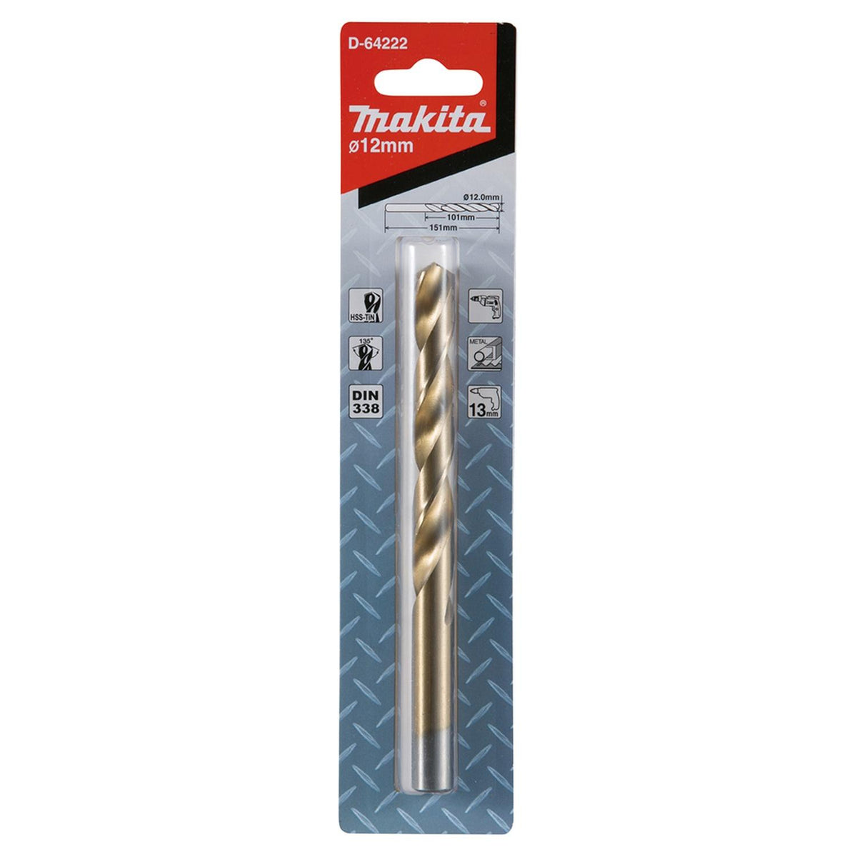 Broca Metal HSS-Tin 12x151mm - Makita - Herram.cl