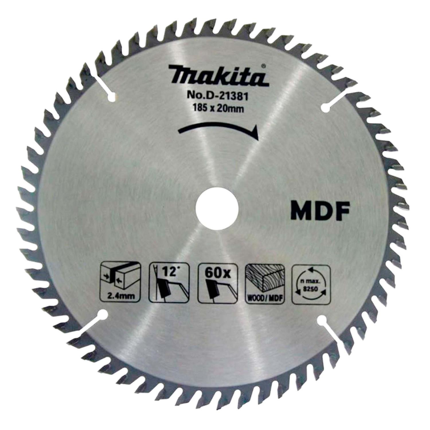 Disco Sierra Circular 7 - 1/4''x20mm Madera/MDF 60D - Makita - Herram.cl