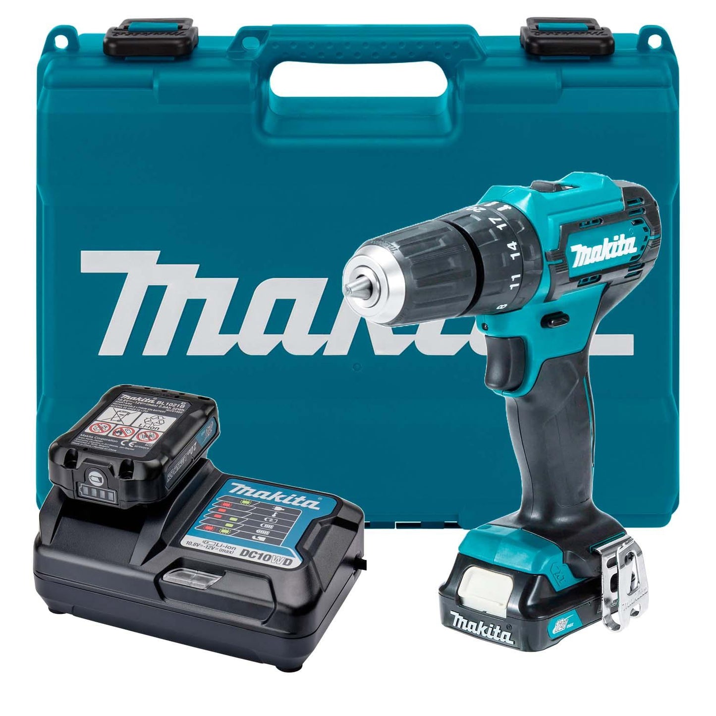 Taladro Percutor 12V CXT 2 Baterias 2 Ah + Cargador - Makita - Herram.cl