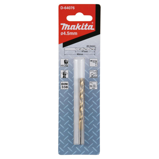 Broca Metal HSS-Tin 4.5x80mm - Makita - Herram.cl