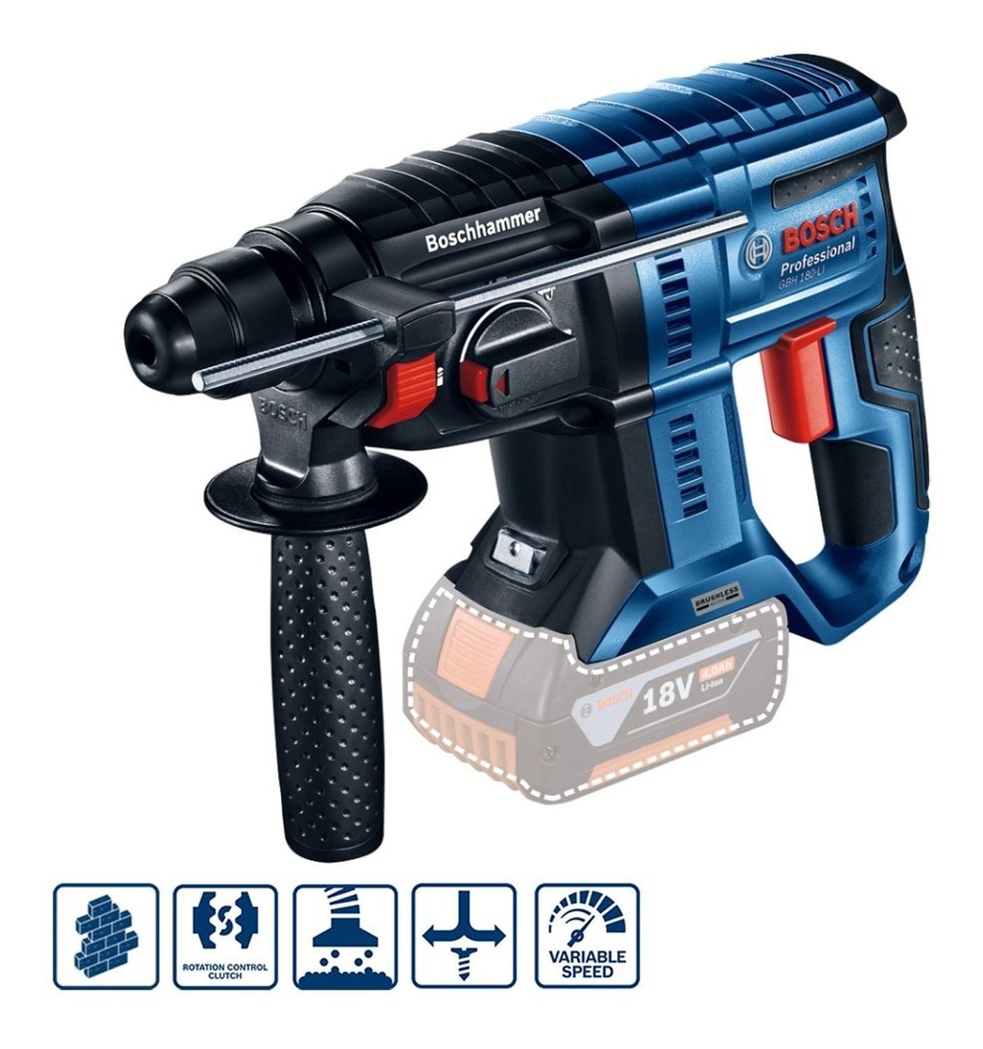 Rotomartillo Inalámbrico Bosch GBH 180 - LI sin baterías - Herram.cl