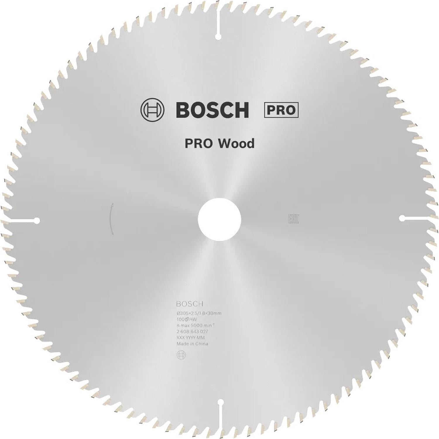 Disco De Sierra Circular PRO Wood 12''x2,5x30mm 100 D - Bosch - Herram.cl