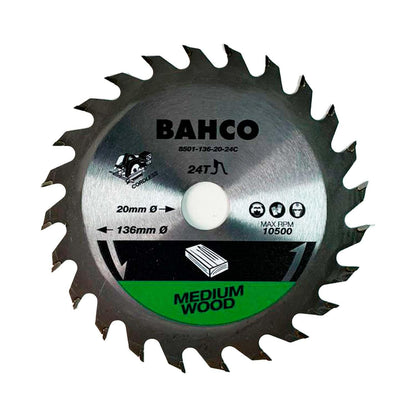Disco De Sierra Circular 136x1.6x20mm 24 D Madera - Bahco - Herram.cl